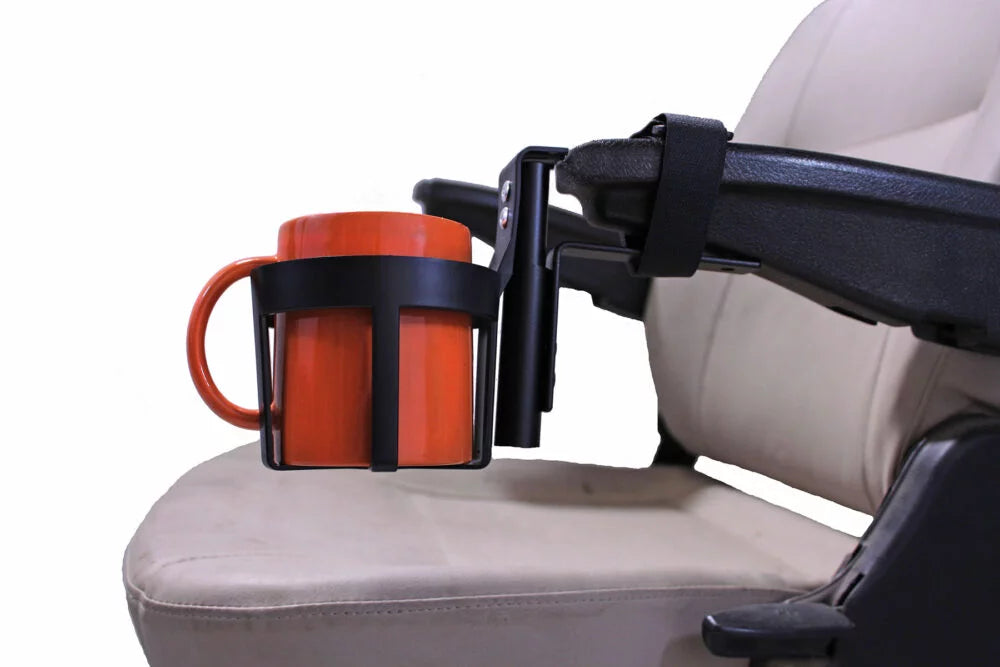 Plastic Cup Holder Fits Scooter/Powerchairs w/ molded armrests